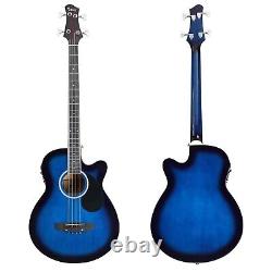 FAST, FREE SHIPPING? Acoustic-Electric Bass Guitar +Soft Case/Gig Bag