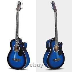 FAST, FREE SHIPPING? Acoustic-Electric Bass Guitar +Soft Case/Gig Bag