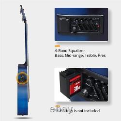 FAST, FREE SHIPPING? Acoustic-Electric Bass Guitar +Soft Case/Gig Bag