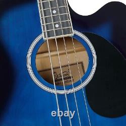 FAST, FREE SHIPPING? Acoustic-Electric Bass Guitar +Soft Case/Gig Bag