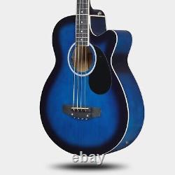 FAST, FREE SHIPPING? Acoustic-Electric Bass Guitar +Soft Case/Gig Bag