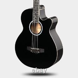 FAST, FREE SHIPPING? Acoustic-Electric Bass Guitar +Soft Case/Gig Bag +More