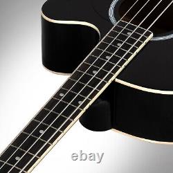 FAST, FREE SHIPPING? Acoustic-Electric Bass Guitar +Soft Case/Gig Bag +More