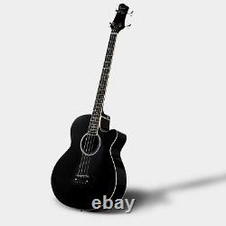 FAST, FREE SHIPPING? Acoustic-Electric Bass Guitar +Soft Case/Gig Bag +More