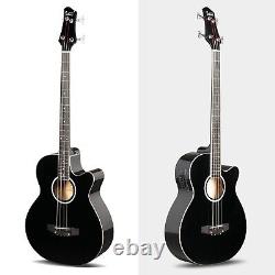 FAST, FREE SHIPPING? Acoustic-Electric Bass Guitar +Soft Case/Gig Bag +More