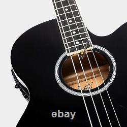 FAST, FREE SHIPPING? Acoustic-Electric Bass Guitar +Soft Case/Gig Bag +More