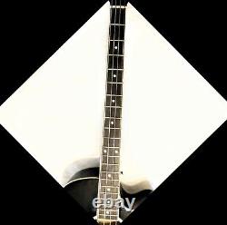 FAST, FREE SHIPPING? Acoustic-Electric Jet Black Bass Guitar +Soft Case