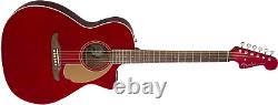 FENDER Newporter Player Acoustic Guitar Electric Neck /Headstock Candy Apple Red