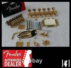 FENDER Stratocaster GOLD 2 1/16 Hardware Set w Tuners Strat Guitar NEW 005-9561
