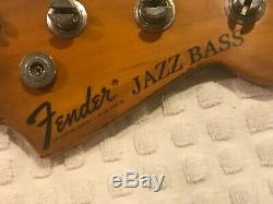 FENDER Style CUSTOM BUILT 70's Vintage JAZZ BASS Guitar NECK, Pearl Inlays, Tuners