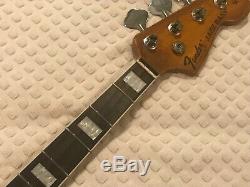 FENDER Style CUSTOM BUILT 70's Vintage JAZZ BASS Guitar NECK, Pearl Inlays, Tuners