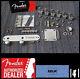 FENDER Telecaster Aged Relic Chrome HARDWARE SET Tele Threaded Saddles & Tuners