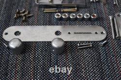 FENDER Telecaster Aged Relic Chrome HARDWARE SET Tele Threaded Saddles & Tuners