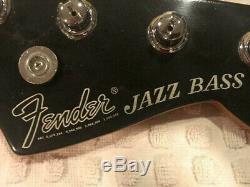 FENDER style Custom Built JAZZ BASS FRETLESS Maple Guitar NECK, 70s Decal, &TUNERS