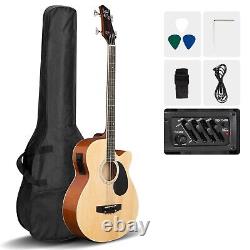 FREE SHIPPING! (and FAST)? Acoustic-Electric Bass Guitar +Soft Case/Gig Bag