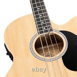 FREE SHIPPING! (and FAST)? Acoustic-Electric Bass Guitar +Soft Case/Gig Bag