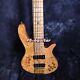 Factory Burl Veneer Electric Bass Guitar Maple Body & Fretboard Gold Hardware