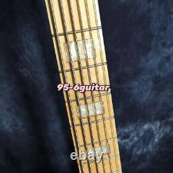 Factory Burl Veneer Electric Bass Guitar Maple Body & Fretboard Gold Hardware