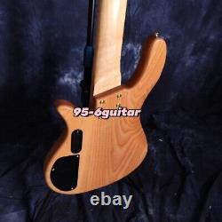 Factory Burl Veneer Electric Bass Guitar Maple Body & Fretboard Gold Hardware