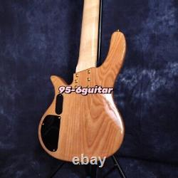 Factory Burl Veneer Electric Bass Guitar Maple Body & Fretboard Gold Hardware