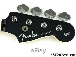 Fender Aerodyne Jazz Bass NECK+ TUNERS Guitar Parts Modern, Black Headstock
