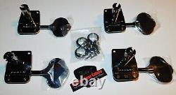 Fender Aerodyne Jazz Bass Tuner Peg Set Inline Tuning Smoked Chrome Guitar Parts