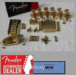 Fender Aged Relic American Standard Hardtail Gold Strat Hardware Set with Tuners