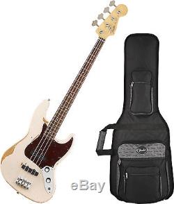 Fender Flea Signature Bass Guitar Roadworn Shell Pink with Stand and Tuner