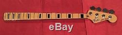 Fender Geddy Lee Bass Neck and Tuners J Maple Black Block Inlays