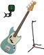 Fender JMJ Mustang Bass RW Fade DPB with stand and tuner