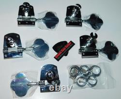 Fender Jazz Bass V Tuners Set Modified Plyr Inline Chrome Guitar Parts Project J