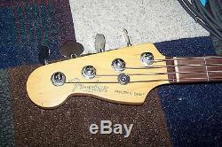 Fender Lefty P-Bass with Hard Case Cables & Zoom 506 Bass effects Pedal / Tuner