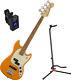 Fender Offset Series MUSTANG BASS PF CAPRI ORANGE with stand and tuner