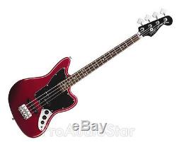 Fender Squier Vintage Modified Jaguar Electric Bass Red withTuner, Stand, Strap An