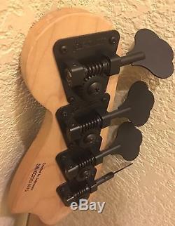 Fender Squire Black Electric Bass Guitar Seymour Duncan Humbuckers Hipshot Tuner