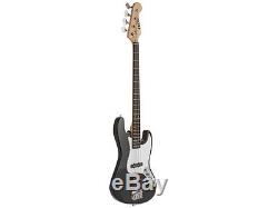 Fever Electric Jazz Bass Black with 20-Watts Amp, Gig Bag, Tuner, Cable & Strap