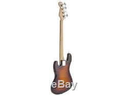 Fever Electric Jazz Bass Sunburst with 20-W Amp, Gig Bag, Tuner, Cable and Strap
