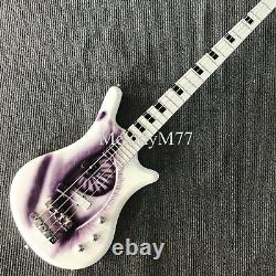 Freehand Painted Eyes 4 Stings Electric Bass Guitar Prince Symbol Basswood Body