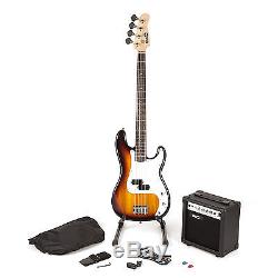 Full Size Bass Guitar Super Kit with Amp, Tuner, Stand, Travel Bag and Accessories