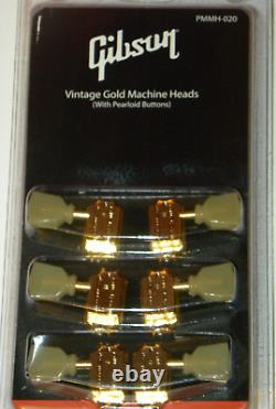 GIBSON Vintage Gold Machine Heads withPearloid Buttons Genuine PMMH-020 REAL