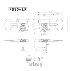 GOTOH FB30-LP LOLLIPOP 4 In-Line Bass Tuners for Vintage Fender BLACK