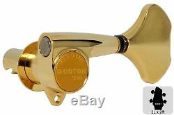 GOTOH GB350 Res-o-lite Compact Bass Tuning Machines Tuners 3L x 2R Gold