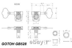 GOTOH GB528 Res-o-lite Bass Tuning Machines Tuners 4R Black