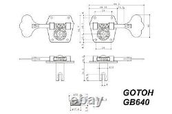 GOTOH GB640 Res-o-lite Bass Tuning Machines Tuners 4L Black