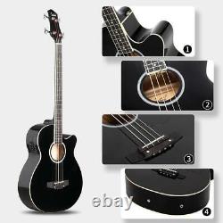 Glarry GMB101 4 String Electric Acoustic Bass Guitar Rosewood Fingerboard Black