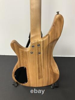 Glarry Natural Electric Bass Guitar With Black Trim & Chrome Hardware