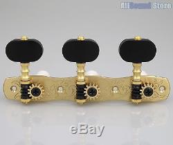 Gotoh 35G1800-EN Classical Guitar Tuners Machines SOLID BRASS with Ebony Buttons