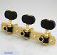 Gotoh 35P1800-EN Classical Guitar Tuners Machines SOLID BRASS with Ebony Buttons