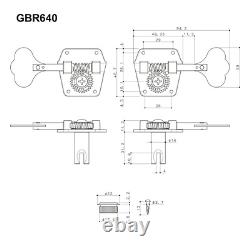 Gotoh GBR640 Res-O-Lite Reverse Wind Bass Tuners 4 In-Line Right Handed COSMO BK