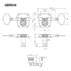 Gotoh GBR640 Res-O-Lite Reverse Wind Bass Tuners 4 In-Line Right Handed X-CHROME